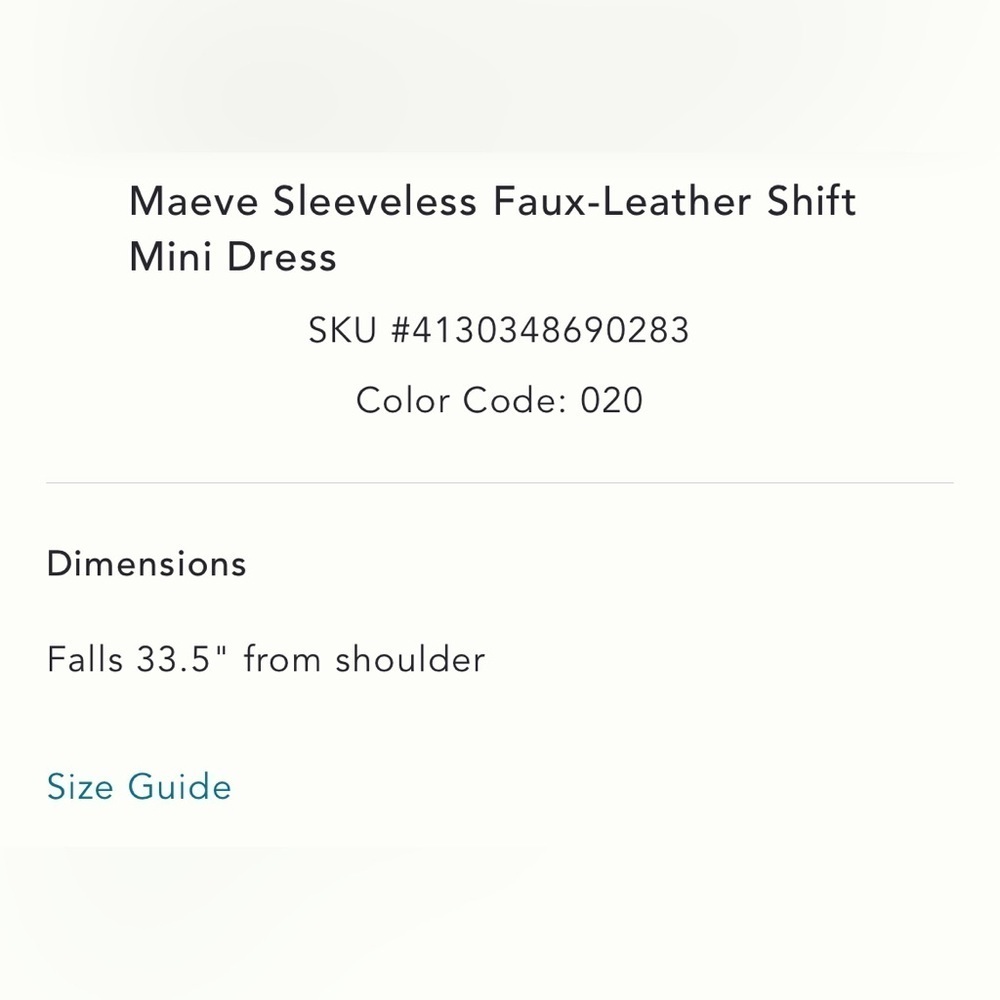 NWT new large Anthropologie Maeve faux leather sleeveless shift mini dress brown - Picture 14 of 17